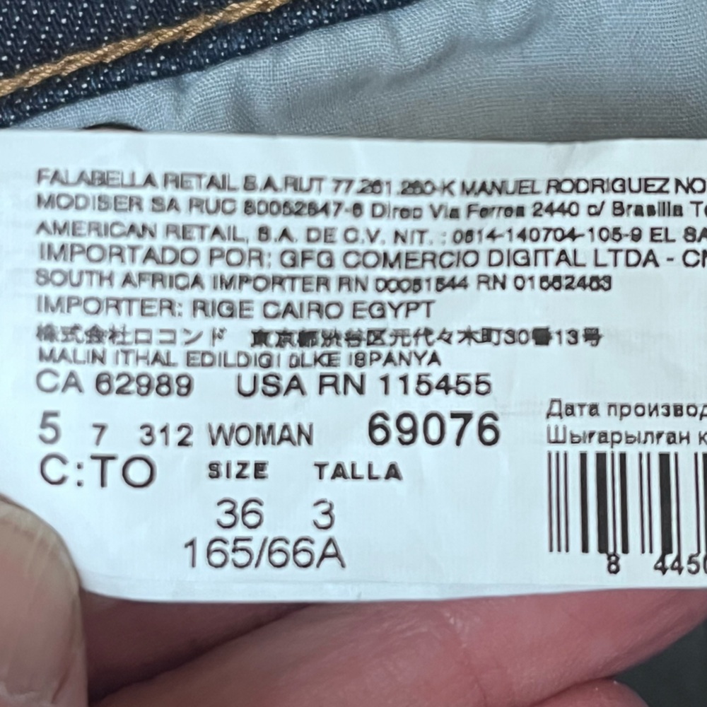 Leandra Medine X Mango Button Fly Dark Denim Jeans Women’s 4 Straight Hi Rise - Picture 9 of 14